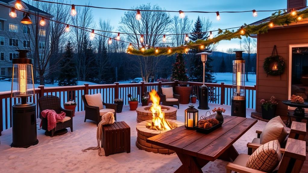 winter outdoor dining decor