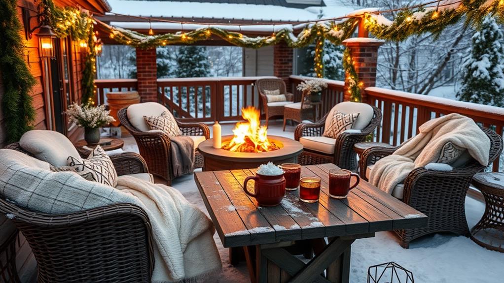 winter outdoor lounge decor tips