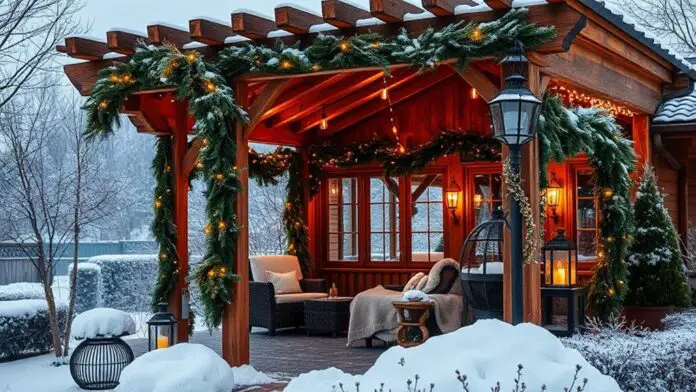 winter pergola decor ideas