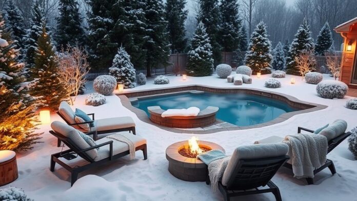 winter pool decor transformation ideas