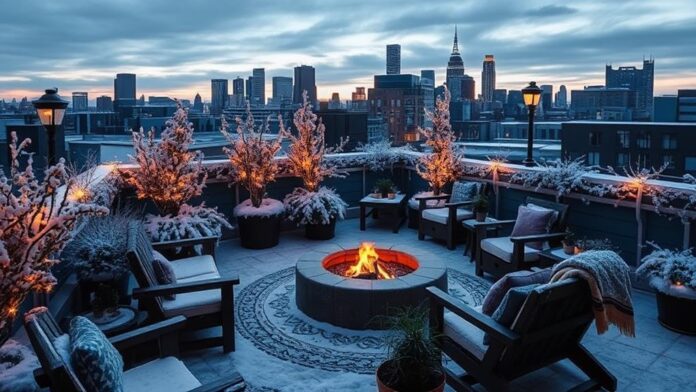 winter roofgarden decor ideas