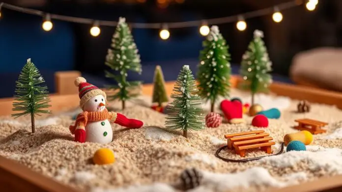 winter sandbox decor ideas