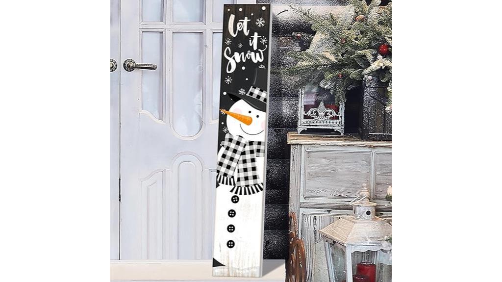 winter snowman porch sign