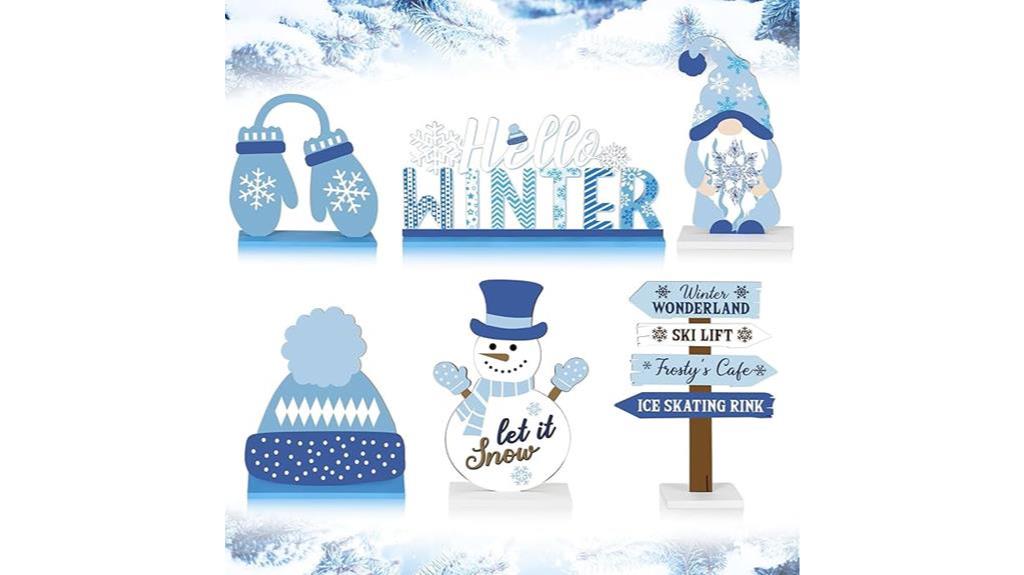 winter themed wooden signs