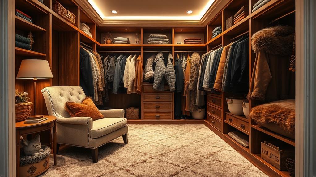 winter walk in closet decor tips