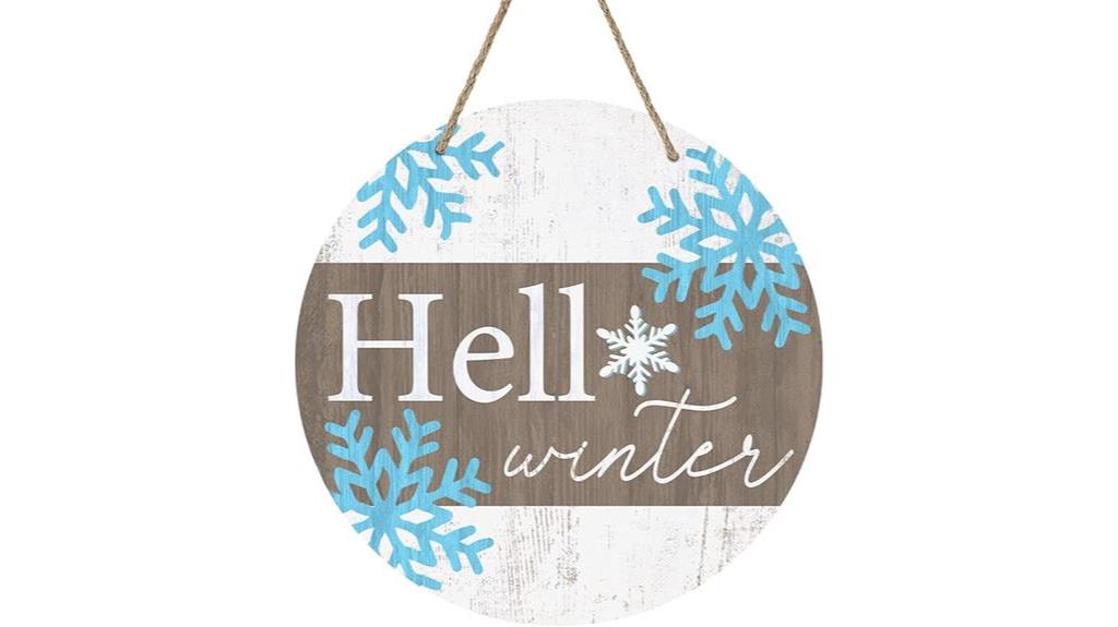 winter welcome door sign