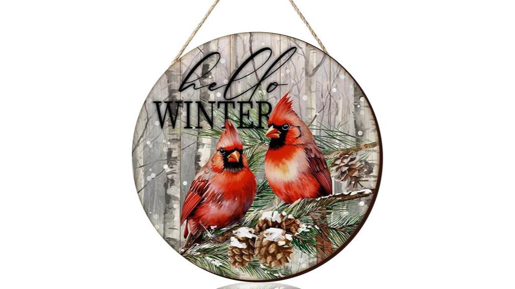 winter welcome door sign