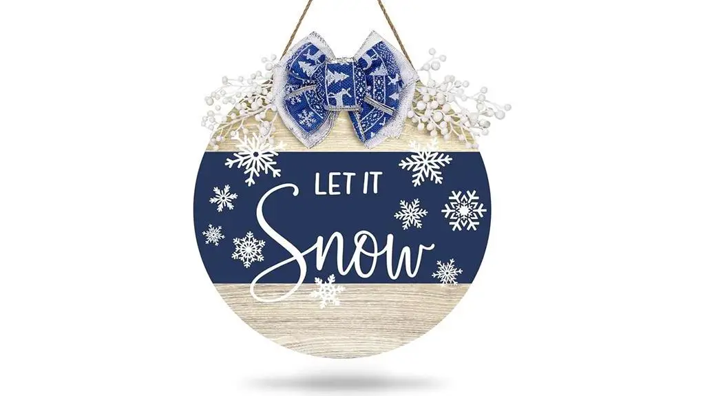 winter wooden door sign