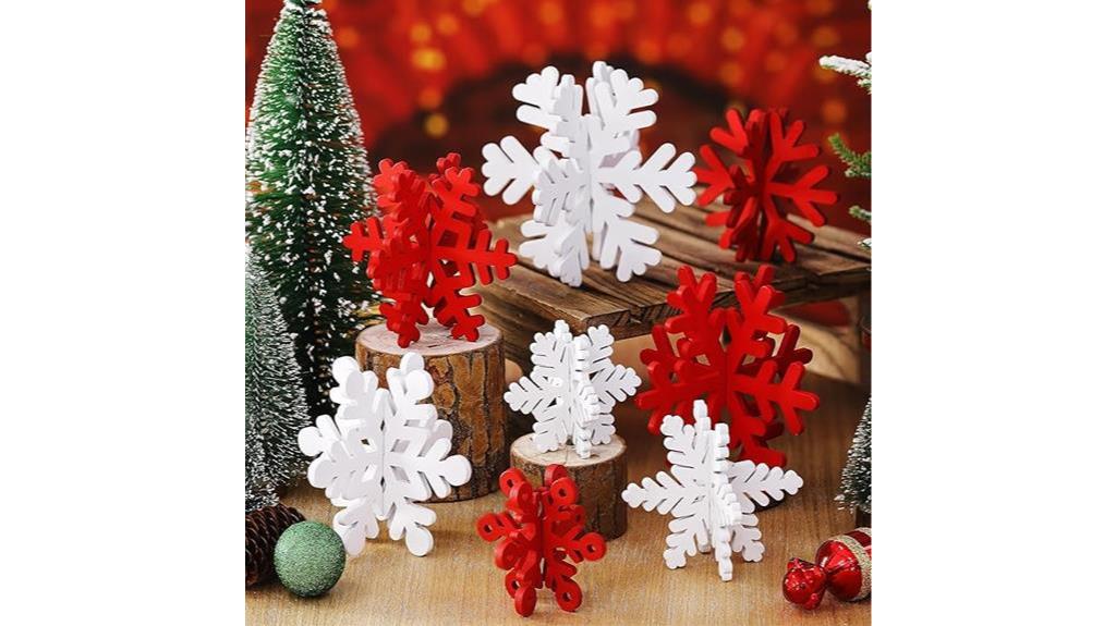 winter wooden snowflake decorations