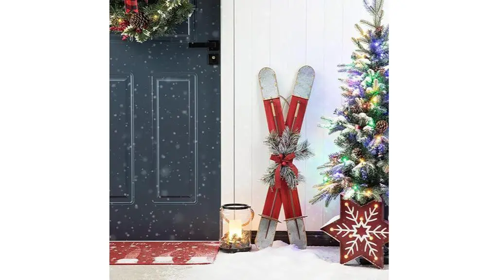 wooden galvanized ski decorations