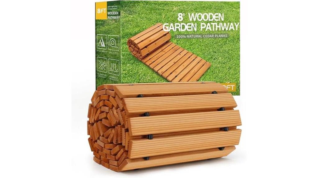 wooden garden pathway roll