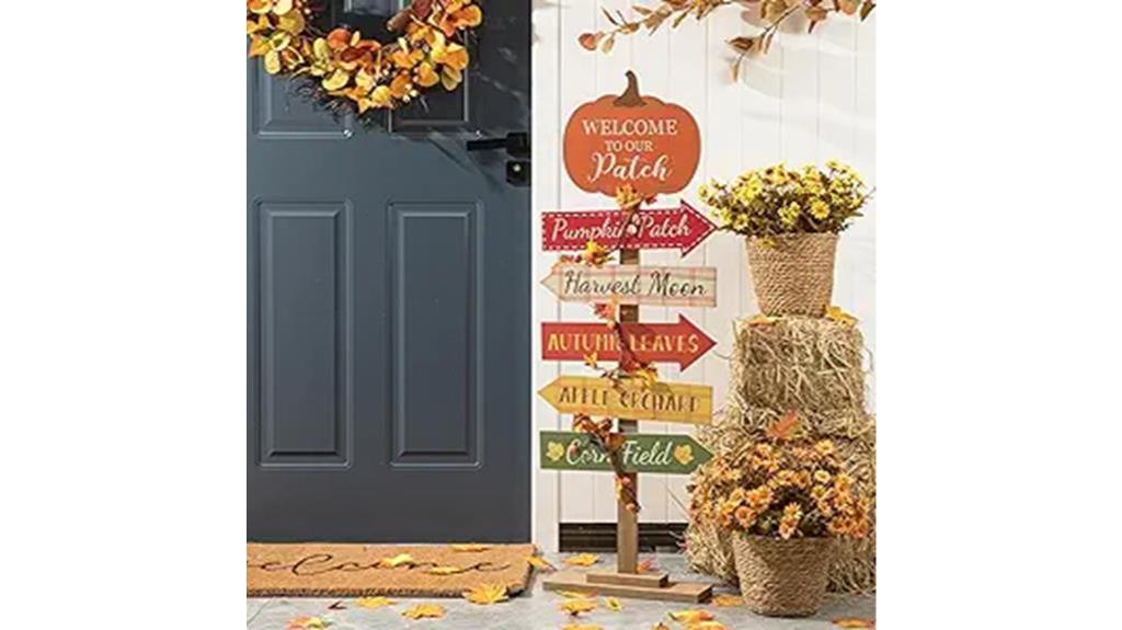 wooden pumpkin porch decor