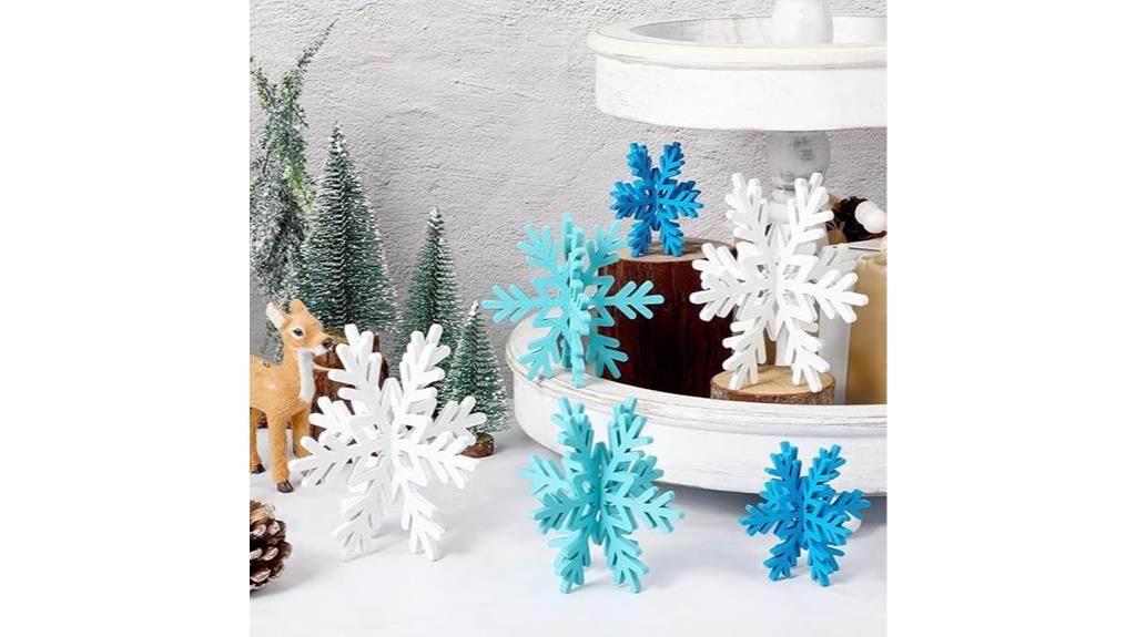 wooden snowflake decoration set