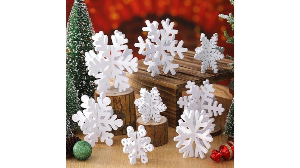 wooden snowflake table decor