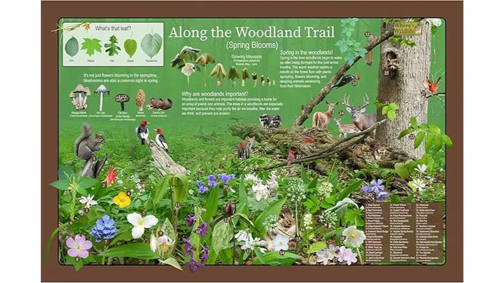 woodland spring blooms poster