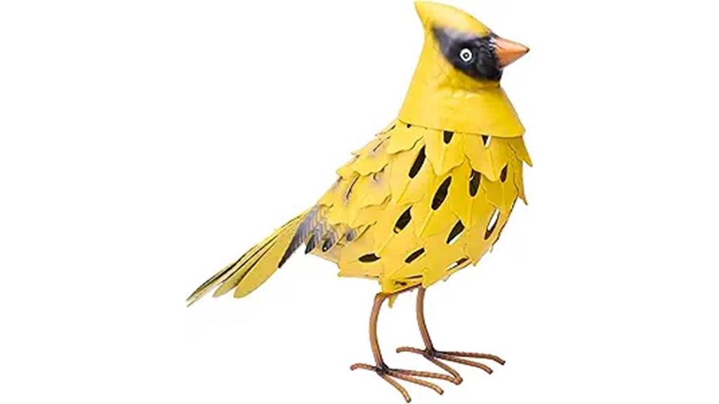 yellow bird garden sculpture