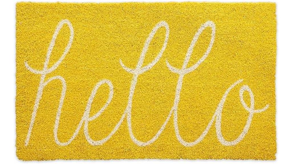 yellow coir fiber doormat