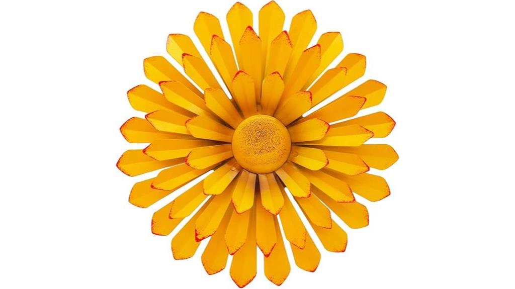 yellow metal flower decor