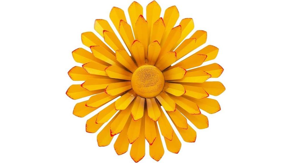 yellow metal flower decor